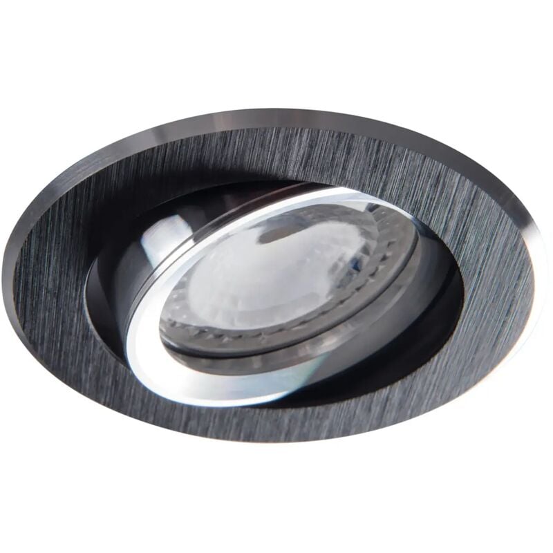 foto del prodotto faretto incasso decorativo tondo foro 70 mm orientabile nero gx5,3