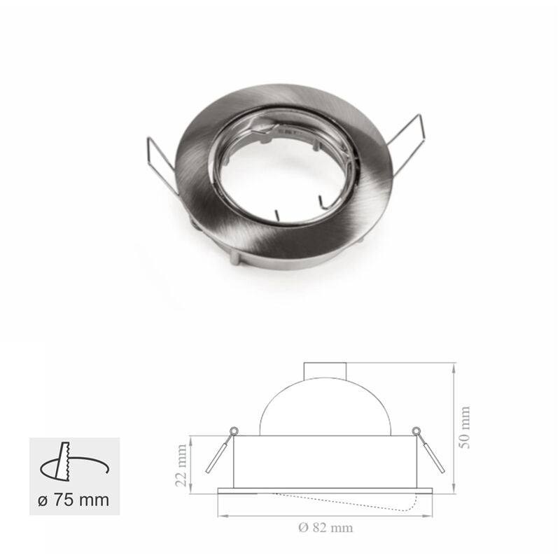 foto del prodotto faretto incasso dicronico orientabile d50 12v cromo senza lampada