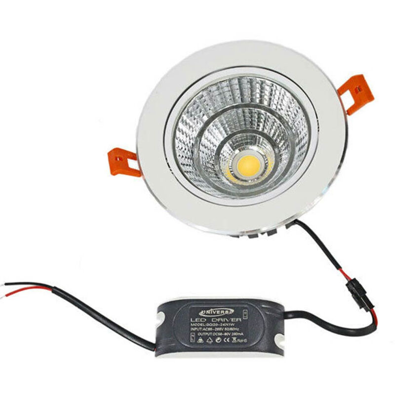 foto del prodotto faretto incasso led cob 7 watt con driver e alette comprese luce bianca 6500 k