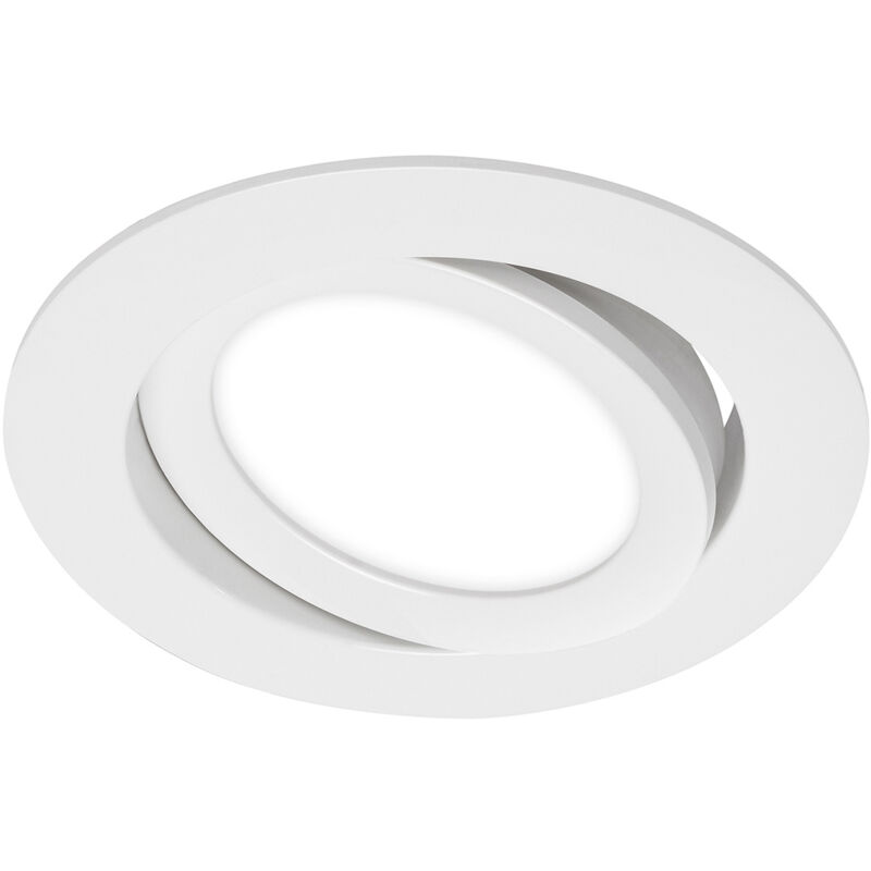 foto del prodotto faretto incasso moderno flat in plastica nichel satinato led 7w 4000k