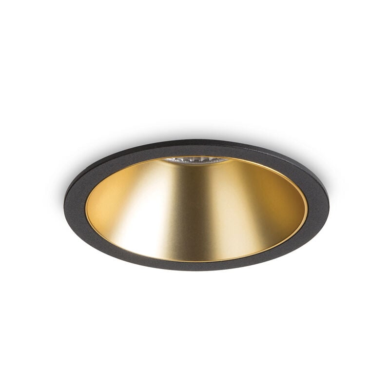 foto del prodotto faretto incasso moderno game alluminio nero e oro led 11w 3000k luce calda