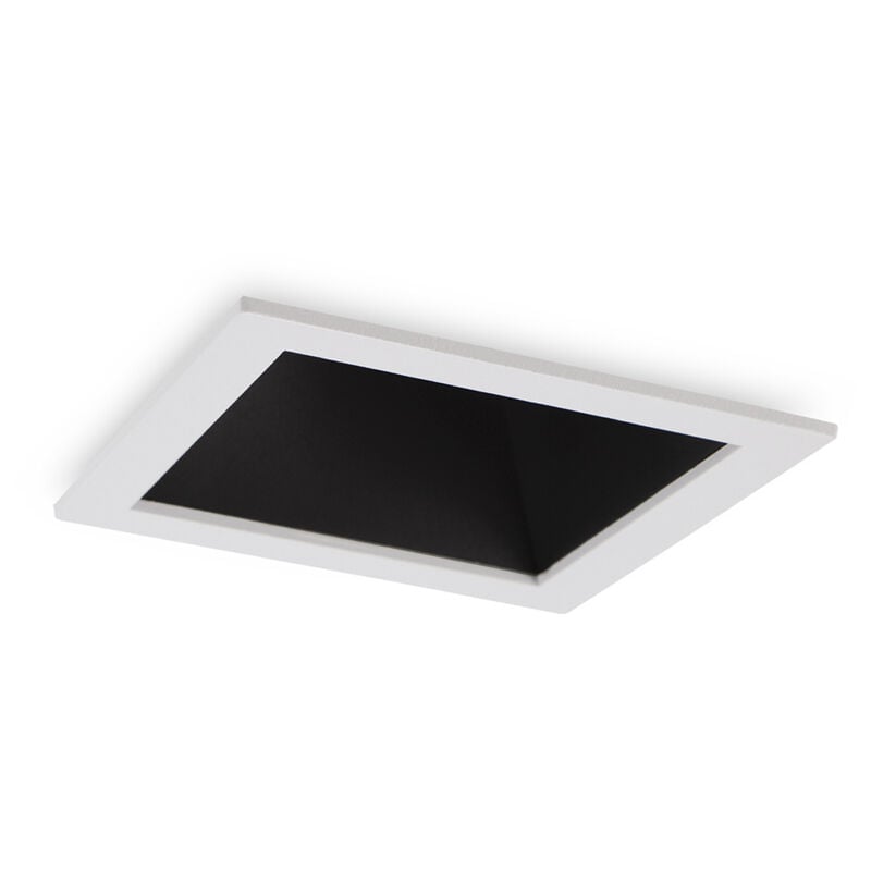 foto del prodotto faretto incasso moderno game square alluminio bianco e nero led 11w 3000k