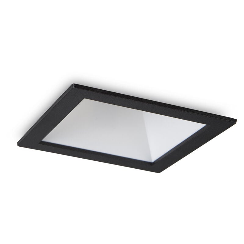 foto del prodotto faretto incasso moderno game square alluminio nero e bianco led 11w 3000k
