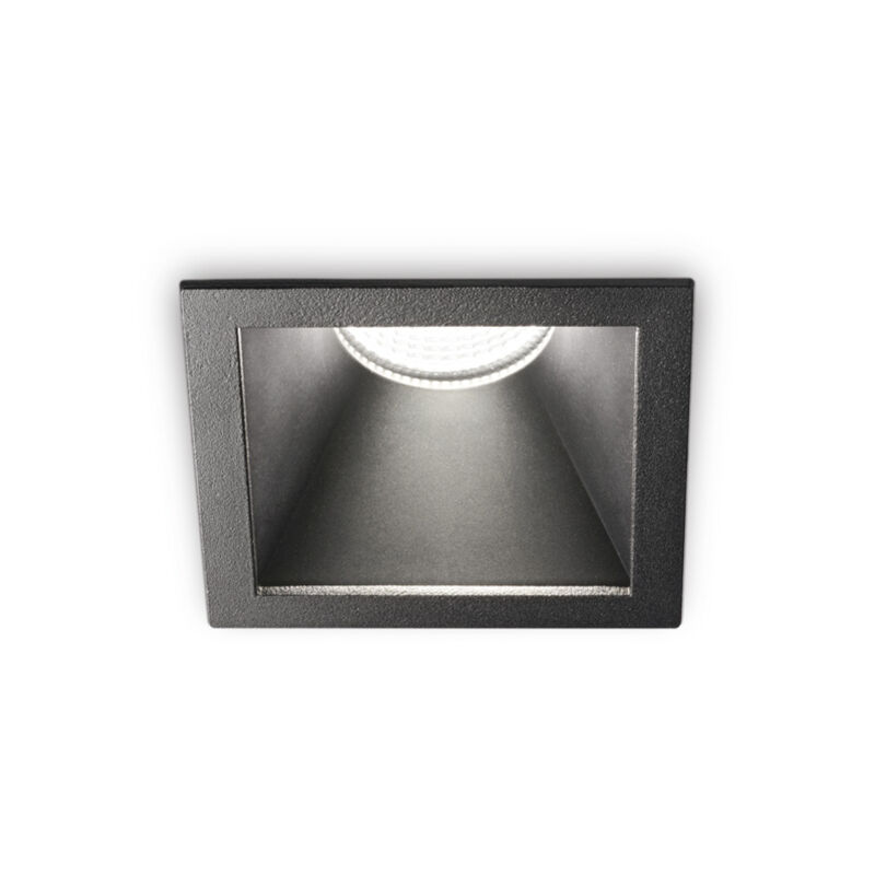 foto del prodotto faretto incasso moderno game square alluminio nero led 11w 2700k