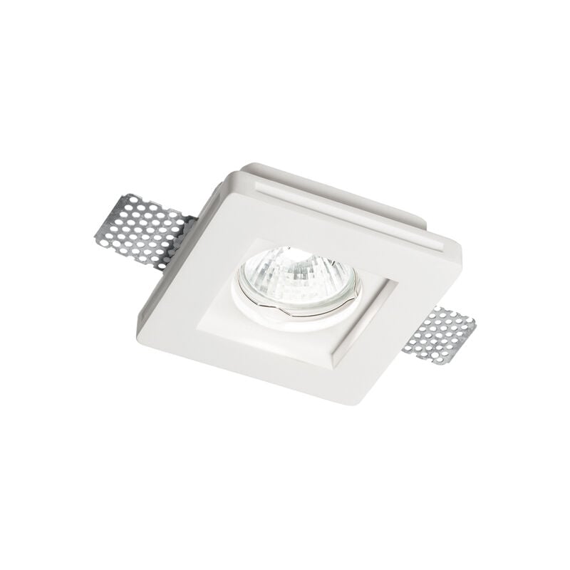 foto del prodotto faretto incasso moderno samba square gesso bianco 1 luce gu10 d60cm