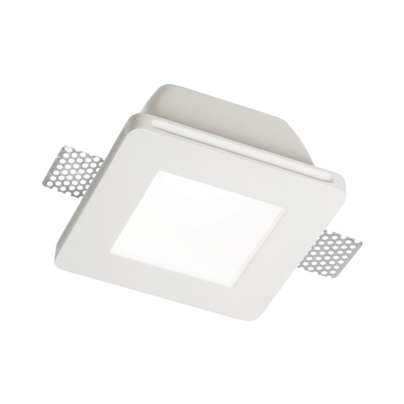 foto del prodotto faretto incasso moderno samba square gesso bianco 1 luce gu10 d77cm
