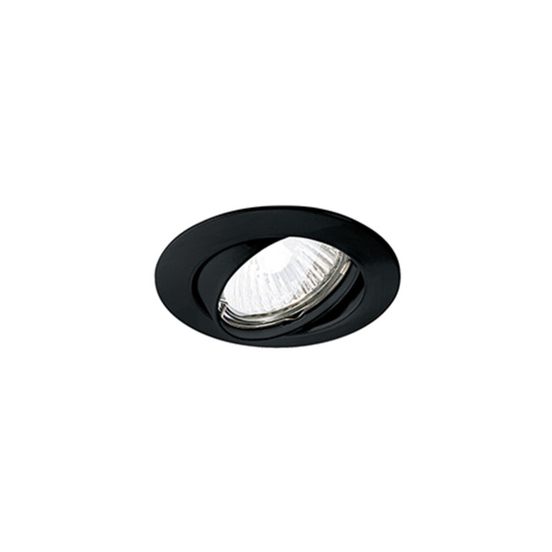 foto del prodotto faretto incasso orientabile contemporaneo oasis metallo nero vetro 1 luce gu10