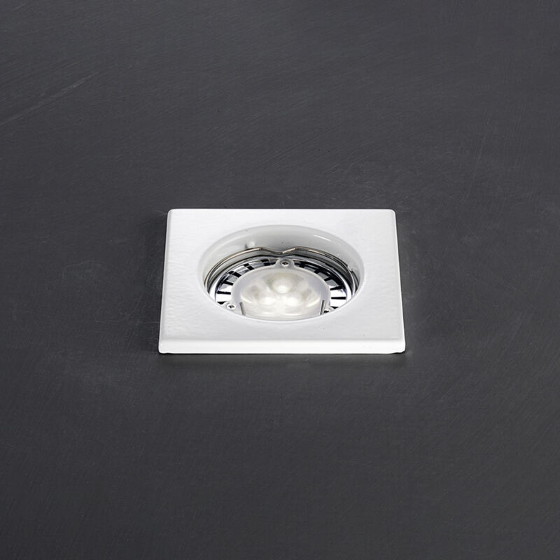 foto del prodotto faretto incasso quadrato contemporaneo oasis metallo bianco vetro 1 luce gu10