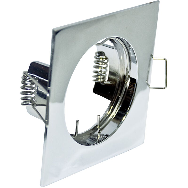 foto del prodotto faretto incasso run quadrato alluminio cromo 1 luce gu10
