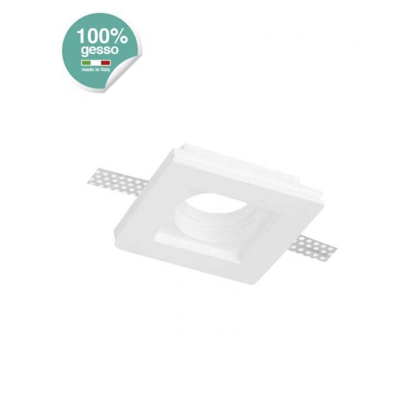 foto del prodotto faretto incasso soffitto quadrato in gesso, ip20, gu10, foro 102 mm