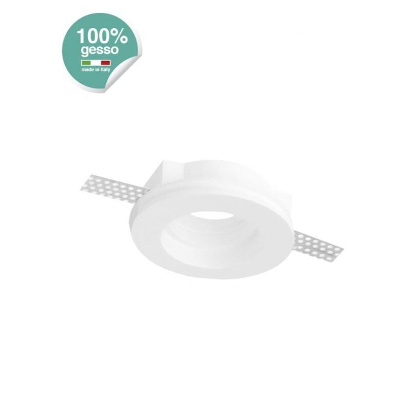 foto del prodotto faretto incasso soffitto tondo in gesso, gu10, foro 102 mm