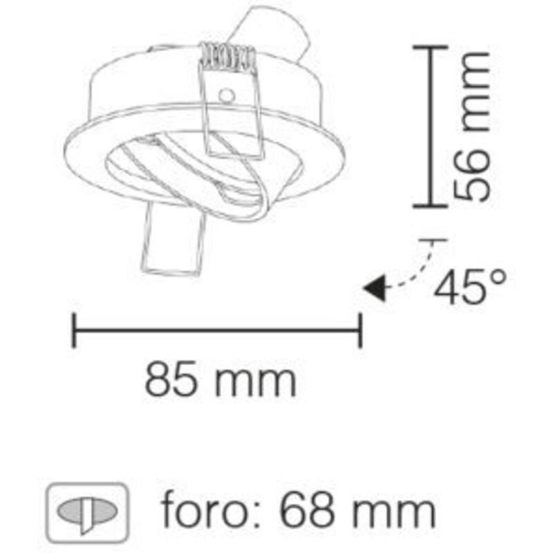 foto del prodotto faretto incasso soffitto tondo orientabile, ip65, cromo lucido