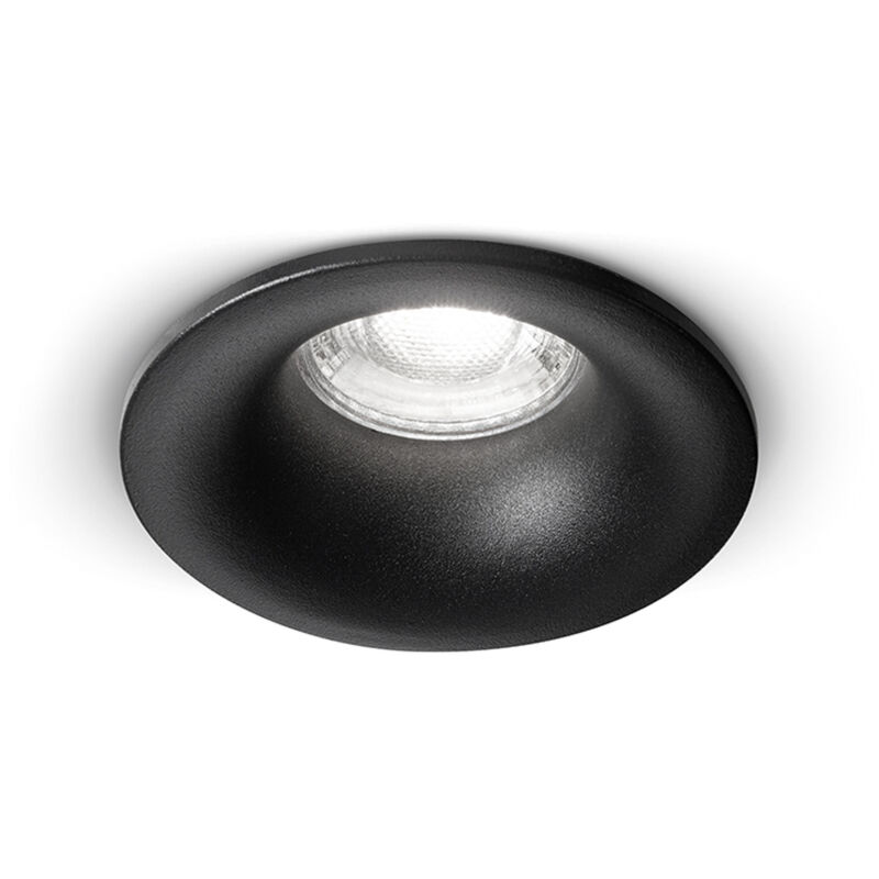 foto del prodotto faretto incasso tondo moderno oasis alluminio nero 1 luce gu10