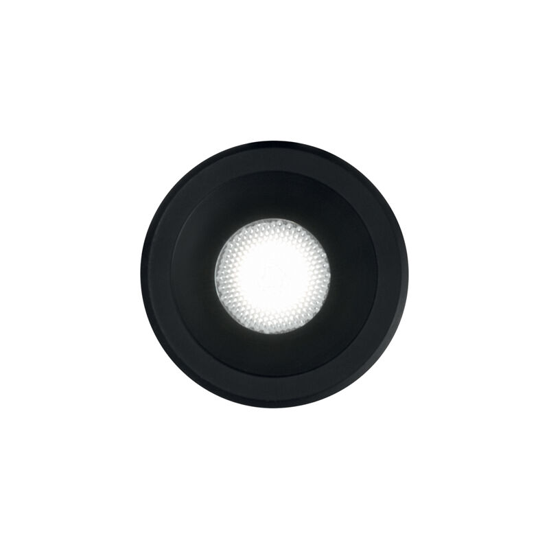 foto del prodotto faretto incasso virus alluminio nero led 3w 3000k luce calda