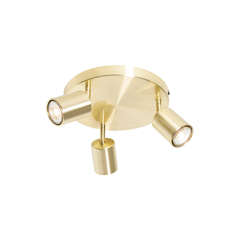 foto del prodotto faretto java moderno acciaio oro ottone tondo max. 3 x watt qazqa