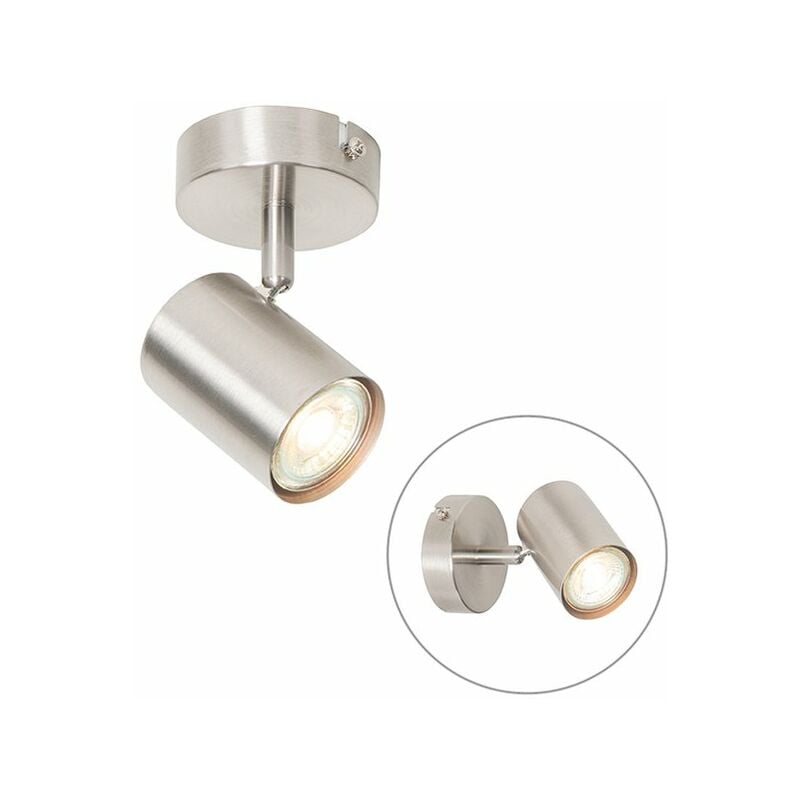 foto del prodotto faretto jeana - moderno - acciaio - acciaio - tondo max. 1 x watt - qazqa