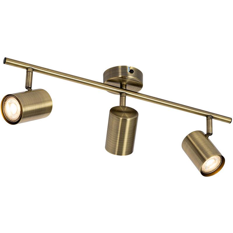 foto del prodotto faretto jeana - moderno - acciaio - bronzo - oblungo max. 3 x watt - qazqa