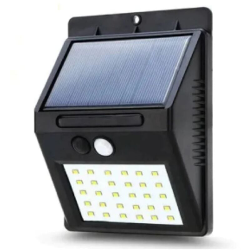 foto del prodotto faretto lampada a batteria solare 25 5 5 led con sensore di movimento e crepuscolare da giardino ip65 driwei