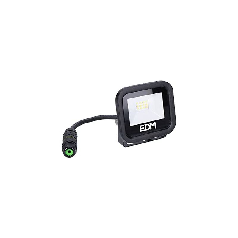 foto del prodotto faretto led 10w 800lm 6400k luce fredda serie nera 9,2x8,1x2,7cm edm