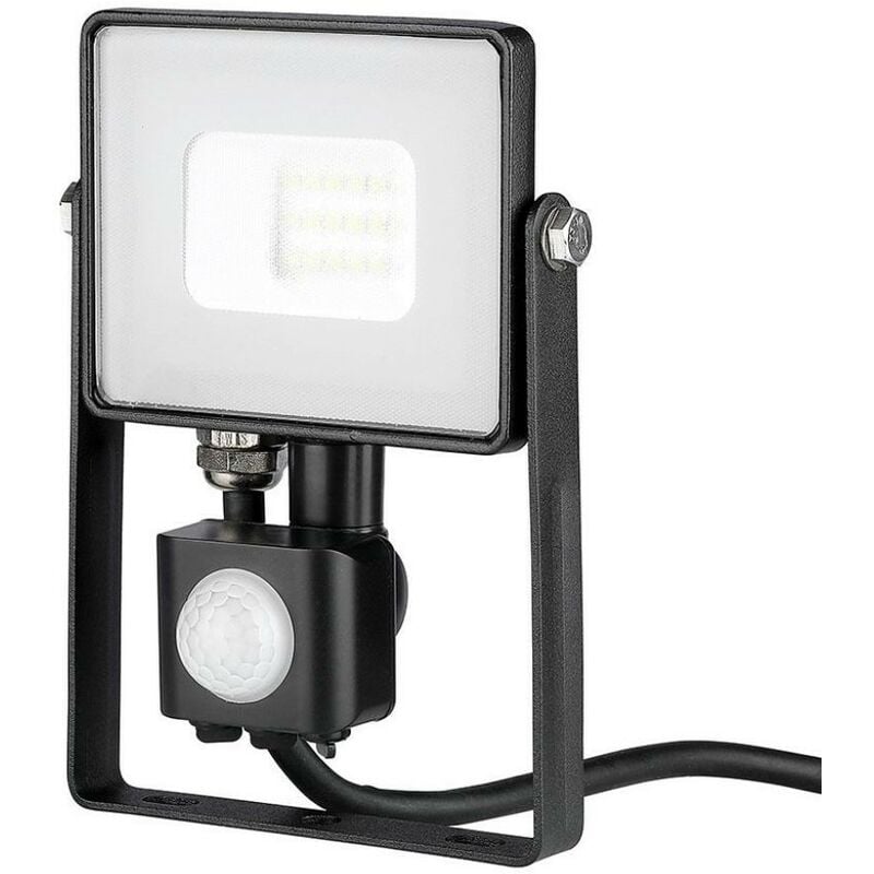 foto del prodotto faretto led 10w ultra sottile slim chip samsung con sensore colore nero ip65 bianco caldo