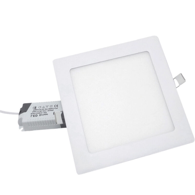 foto del prodotto faretto led 18w da incasso quadrato slim bordo bianco lato 22cm f.i.208 215mmluce calda 3000k