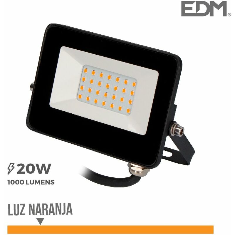 foto del prodotto faretto led 20w 1000lm luce arancione 12x8,8x2,4cm edm