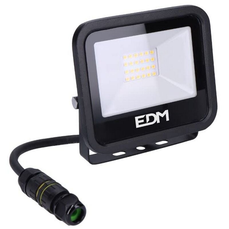 foto del prodotto faretto led 20w 1520lm 6400k luce fredda serie nera 12,4x10,6x2,8cm edm