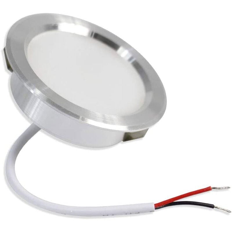foto del prodotto faretto led 3 watt ad incasso rotondo luce fredda 6500 k opaco con bordo argento