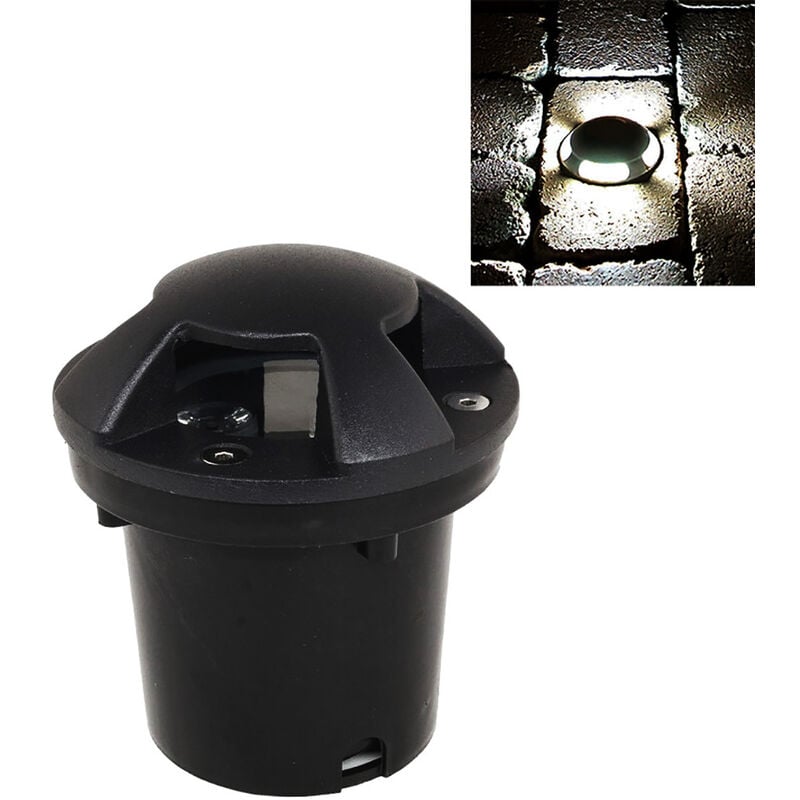 foto del prodotto faretto led 3w calpestabile da incasso pavimento ip65 4 fasci fe26 3w 4luce calda 3000k
