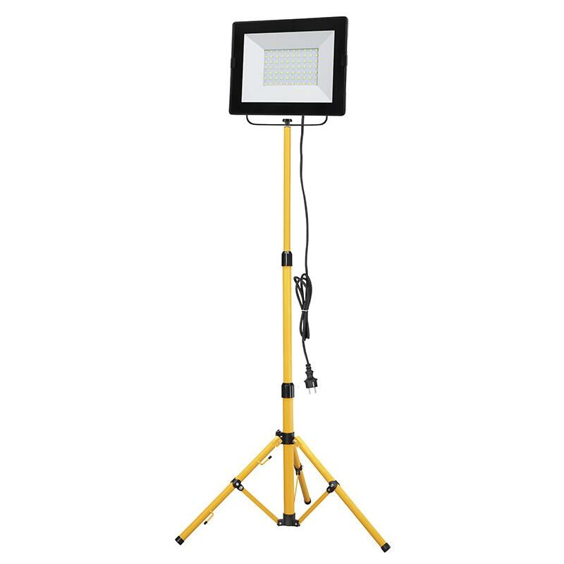 foto del prodotto faretto led 50w con supporto da cantiere fervi 0218 50t