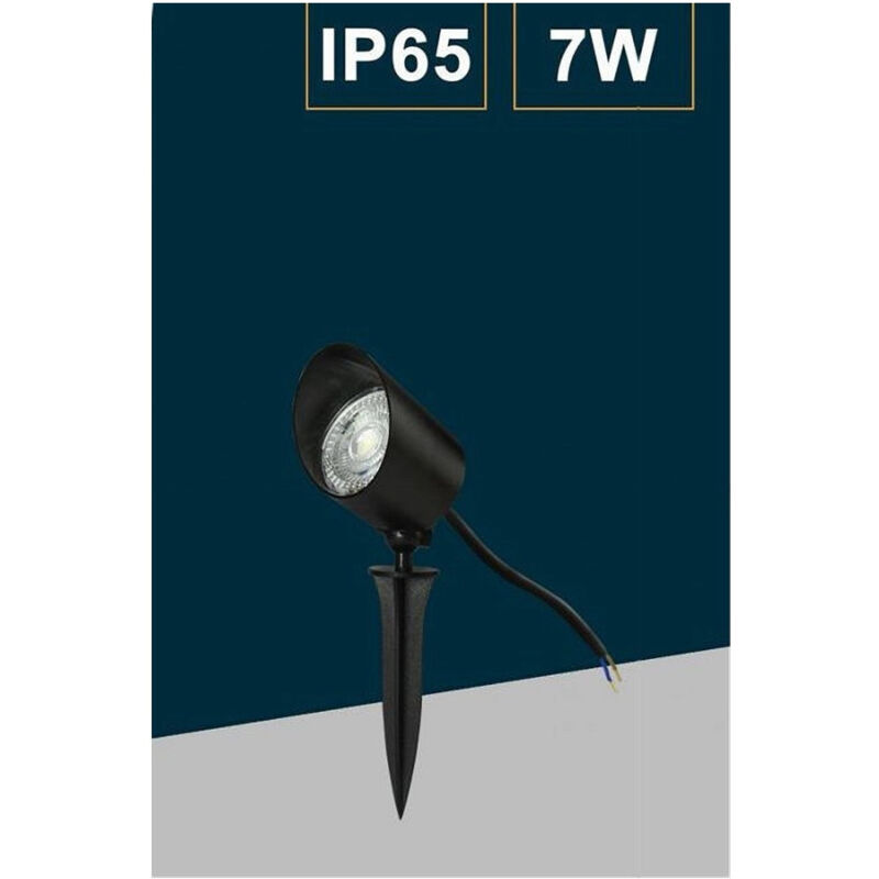 foto del prodotto faretto led 7w con snodo picchetto staffa lampada per esterno segnapassi ip65 110 bianco caldo trade shop traesio