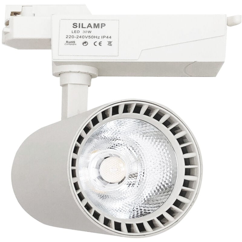 foto del prodotto faretto led a binario 30w monofase illuminazione a binario led fb 9 30wluce calda 3000k