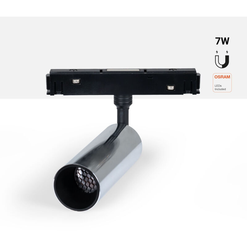 foto del prodotto faretto led a binario magnetico 48v 7w chip osram 2700k 