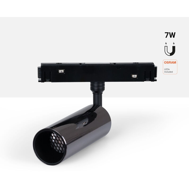 foto del prodotto faretto led a binario magnetico 48v 7w chip osram 2700k 