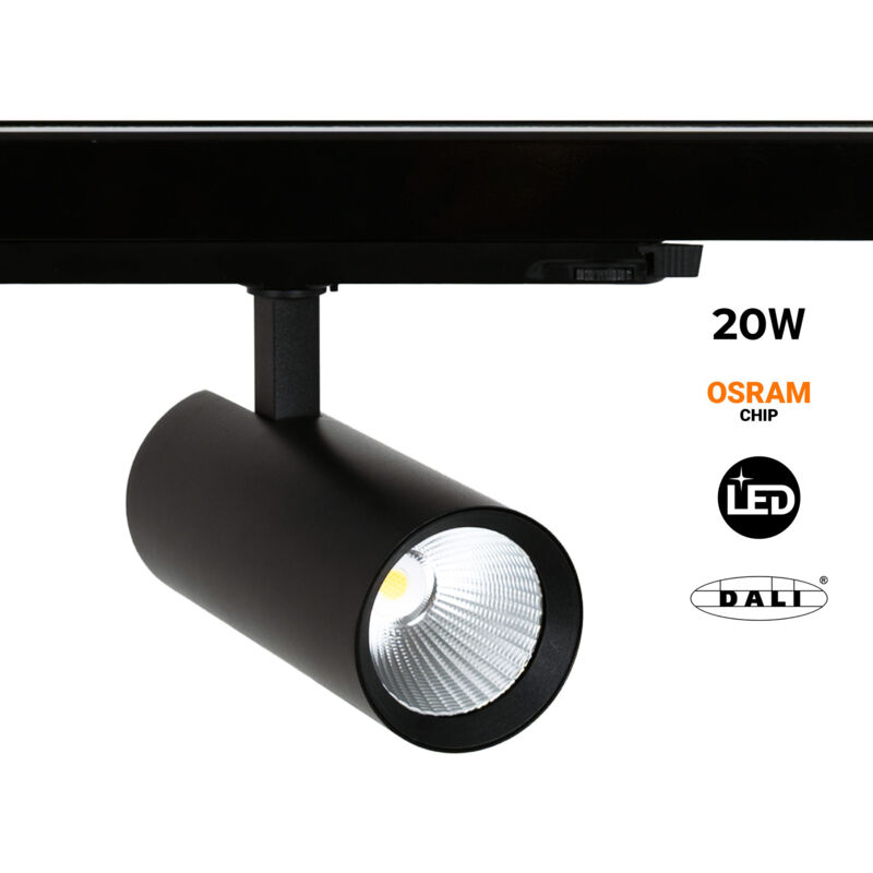 foto del prodotto faretto led a binario trifase 20w dali cct cri90 chip