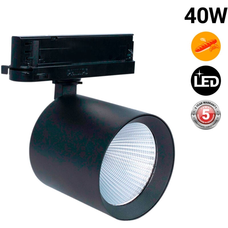foto del prodotto faretto led a binario trifase 40w panifici driver philips