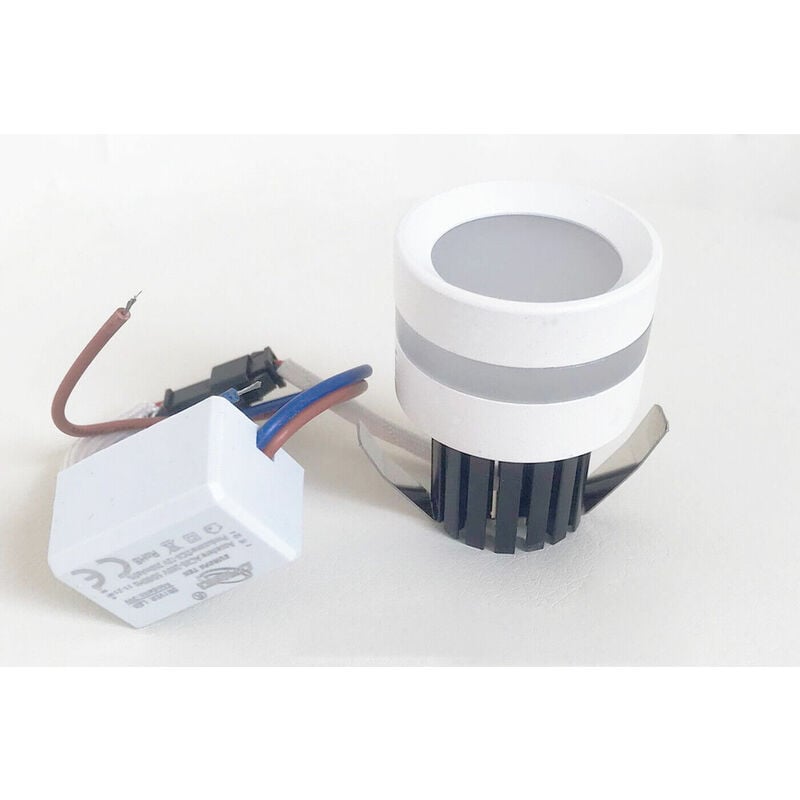 foto del prodotto faretto led a incasso soffitto 3w luce fredda rotondo bianco doppio fascio luce
