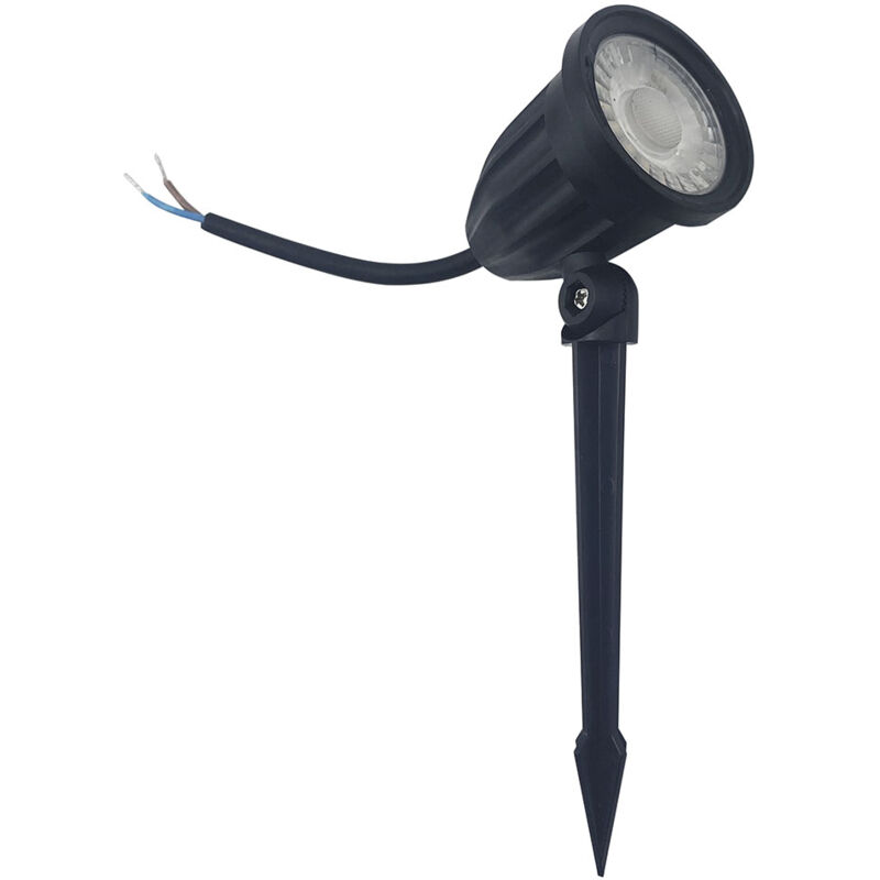 foto del prodotto faretto led a picchetto 8w 220v da giardino ip65 staffa inclusa silamp luce calda 3000k