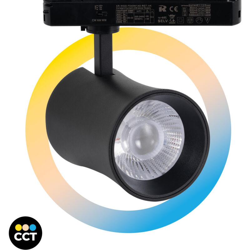 foto del prodotto faretto led architettonico a binario monofase cct 40w cri