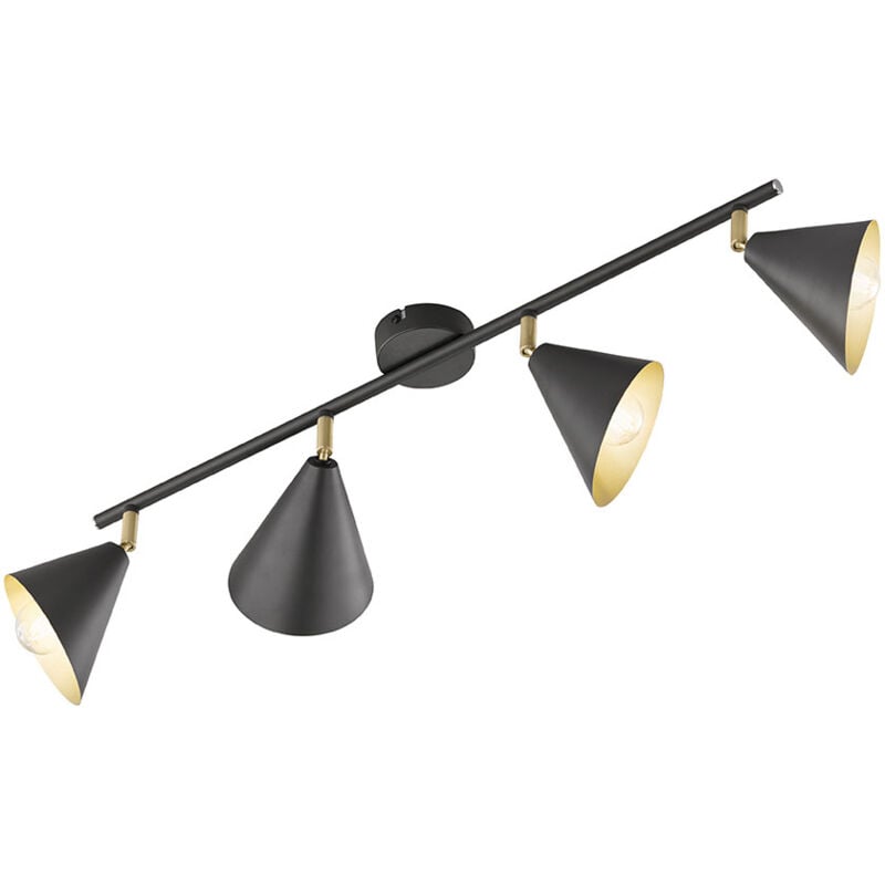 foto del prodotto faretto led bar orientabile plafoniera 4 fiamme plafoniera antracite oro, 4x e14, lxh 72x21 cm wofi 10159