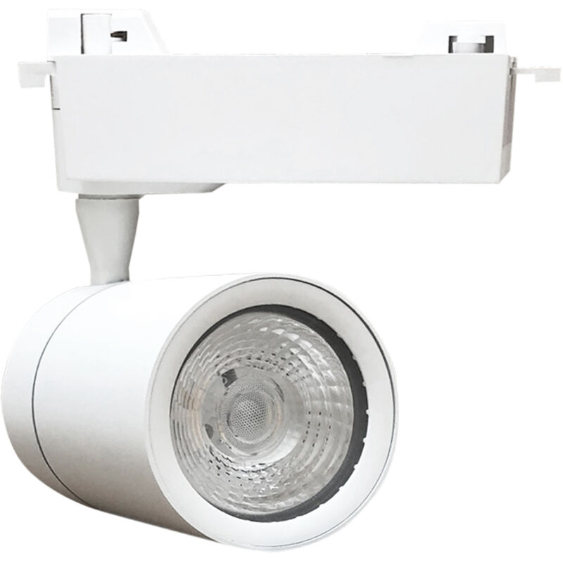 foto del prodotto faretto led bianco a binario 30w monofase faro super compatto cob fb 22 30wluce calda 3000k
