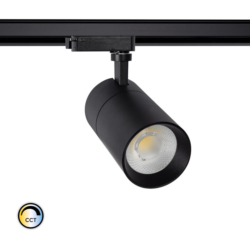 foto del prodotto faretto led binario monofase 30w regolabile mallet cct selezionabile nero