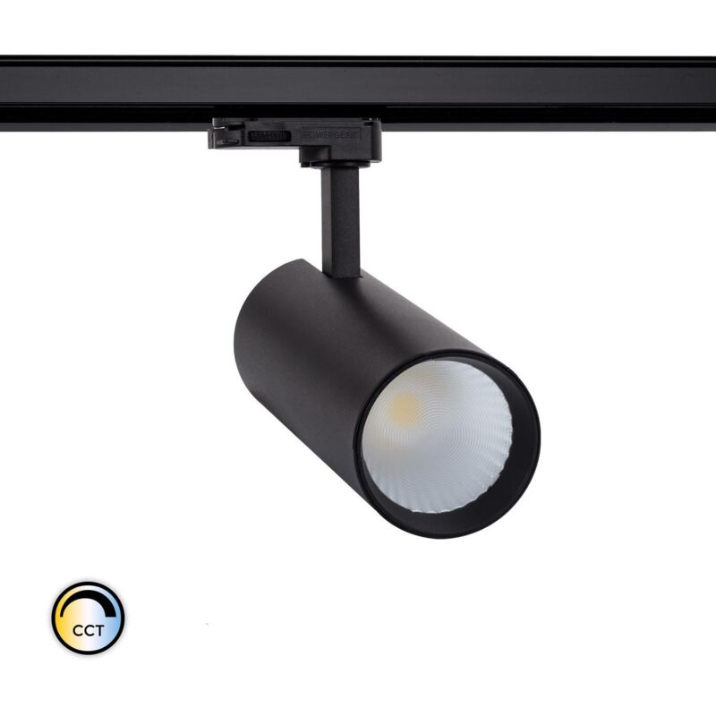 foto del prodotto faretto led binario trifase 30w bertha nero selezionabile caldo naturale freddo 