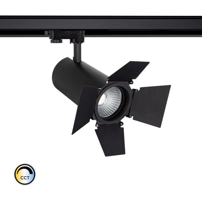 foto del prodotto faretto led binario trifase 40w cct d angelo nero xitanium cinema selezionabile caldo naturale freddo 