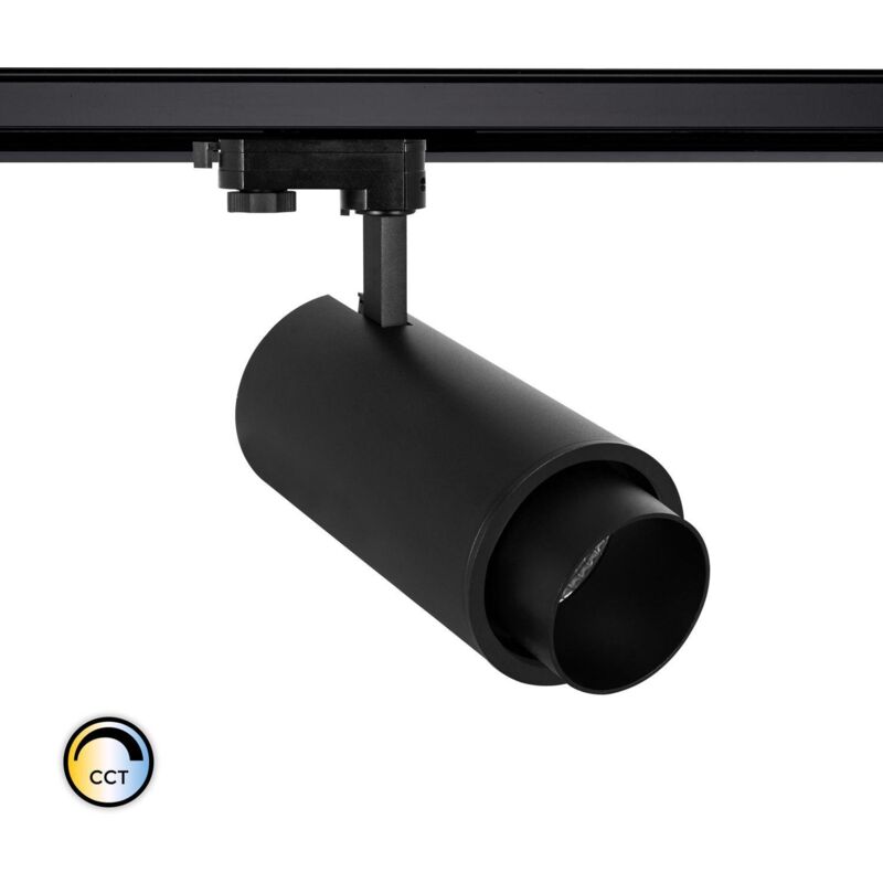 foto del prodotto faretto led binario trifase 40w cct d angelo nero xitanium telescop selezionabile caldo naturale freddo 