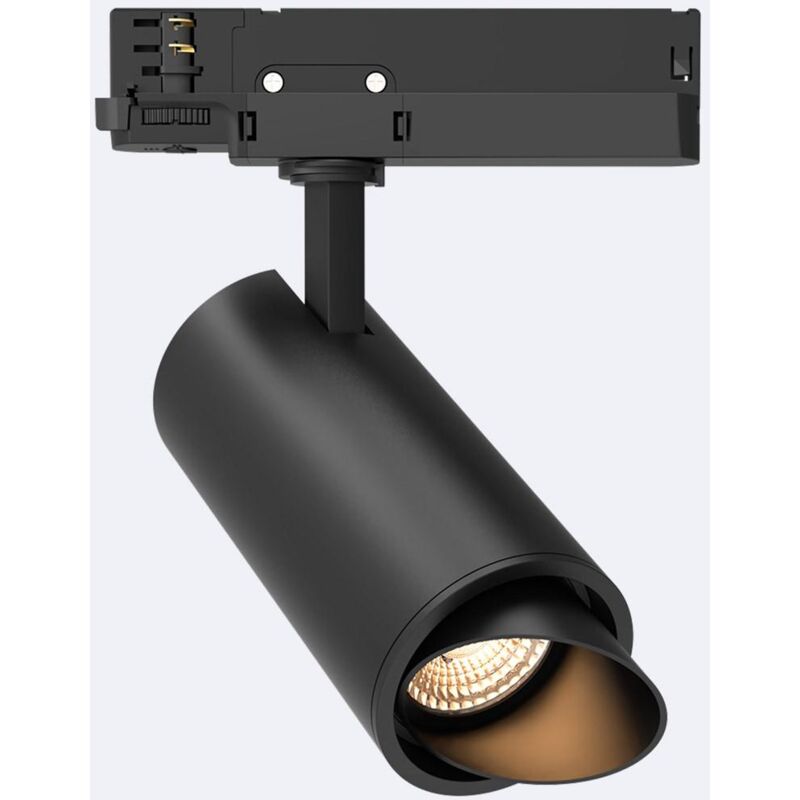 foto del prodotto faretto led binario trifase 40w fasano obliquo regolabile nero bianco caldo 3200k