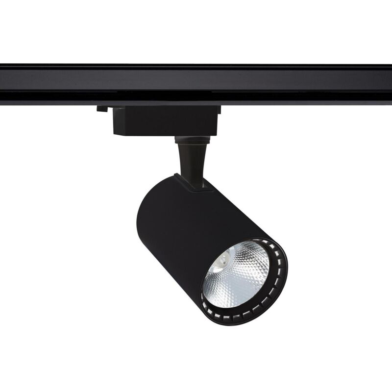 foto del prodotto faretto led bron nero 30w per binario monofase bianco caldo 3000k