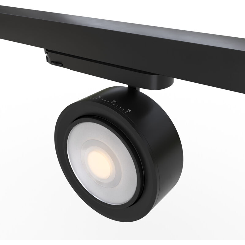 foto del prodotto faretto led circolare a binario trifase 35w zoom 15 45 bianco neutro