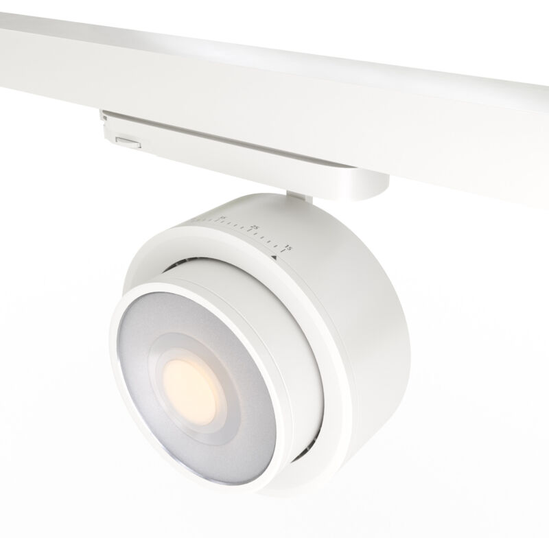 foto del prodotto faretto led circolare a binario trifase 35w zoom 15 45 bianco neutro