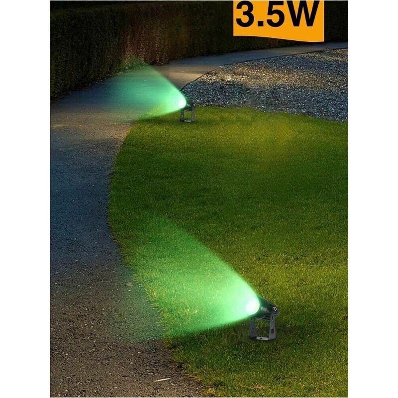 foto del prodotto faretto led cob 3.5 w proiettore da giardino staffa a parete luce verde